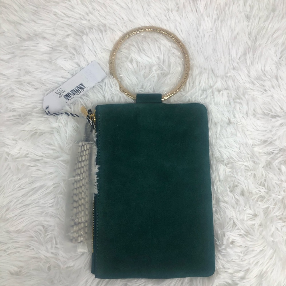 THACKER Goldtone ring handle Hammered Clutch - Picture 9 of 9
